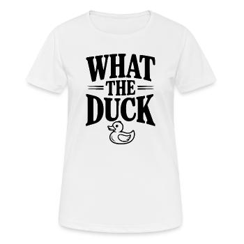 Was zur Ente - Frauen T-Shirt atmungsaktiv - Weiß - Vorne - AI Model Female 172 dark (172cm)