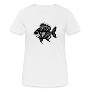 Bluegill Bream Brim Sunny or Copper Nose Fish - Women's Breathable T-Shirt - white - Front - AI Model Female 172 dark (172cm)