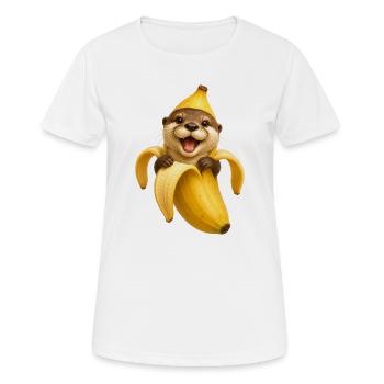 Loutre dans banane, motif drôle d’animal avec motif fruité - T-shirt respirant Femme - blanc - Devant - AI Model Female 172 dark (172cm)