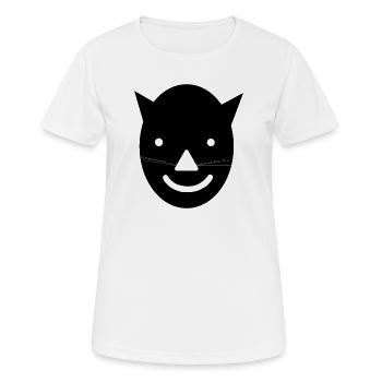 Katzengesicht-Silhouette - Frauen T-Shirt atmungsaktiv - Weiß - Vorne - AI Model Female 172 dark (172cm)