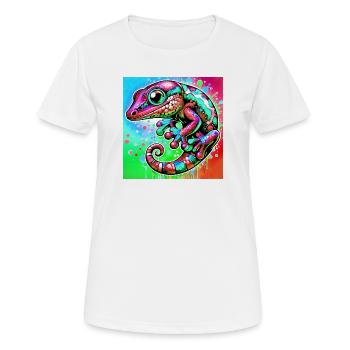 Gecko - T-shirt respirant Femme - blanc - Devant - AI Model Female 172 dark (172cm)