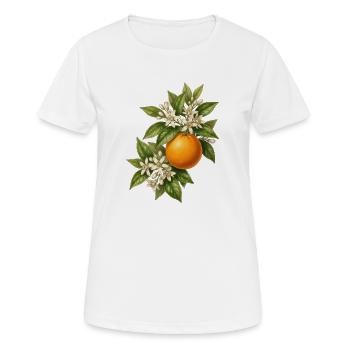 Illustration botanique des oranges dans le style vintage - T-shirt respirant Femme - blanc - Devant - AI Model Female 172 dark (172cm)