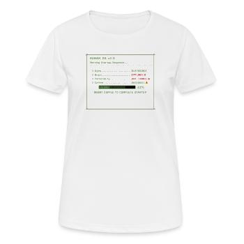 Human OS Morning Startup – Lustiger Kaffeeprogrammierer - Frauen T-Shirt atmungsaktiv - Weiß - Vorne - AI Model Female 172 dark (172cm)