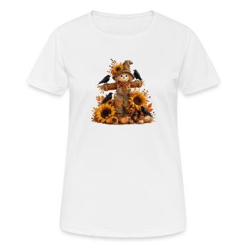 Herbstliche Sonnenblumen-Ernte - Frauen T-Shirt atmungsaktiv - Weiß - Vorne - AI Model Female 172 dark (172cm)