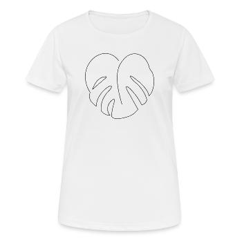 Monstera Leaf Fine Line Art - Design minimaliste - T-shirt respirant Femme - blanc - Devant - AI Model Female 172 dark (172cm)