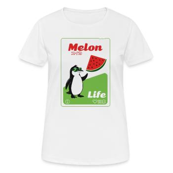 Melon Life Pinguin - Frauen T-Shirt atmungsaktiv - Weiß - Vorne - AI Model Female 172 dark (172cm)