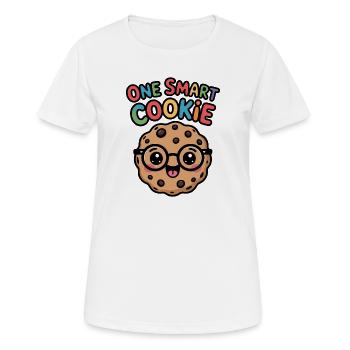 One Smart Cookie - Smart Cookie with Glasses - Women's Breathable T-Shirt - white - Front - AI Model Female 172 dark (172cm)