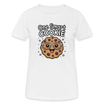 One Smart Cookie - Smart Cookie with Glasses - Women's Breathable T-Shirt - white - Front - AI Model Female 172 dark (172cm)