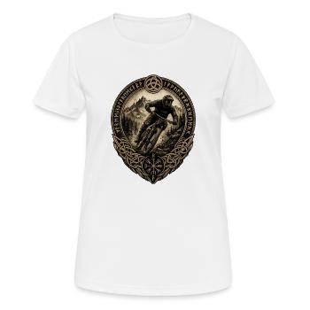Art runique nordique pour VTT - T-shirt respirant Femme - blanc - Devant - AI Model Female 172 dark (172cm)