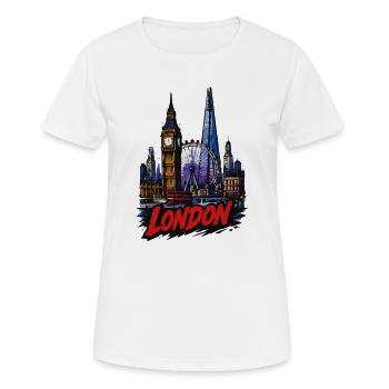 Londons Neon Skyline - Frauen T-Shirt atmungsaktiv - Weiß - Vorne - AI Model Female 172 dark (172cm)