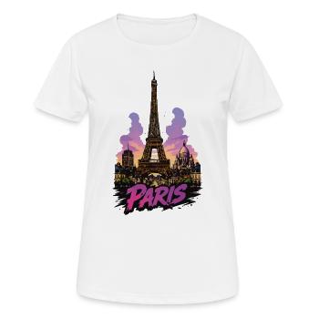 Paris Graffiti Skyline Neon - Frauen T-Shirt atmungsaktiv - Weiß - Vorne - AI Model Female 172 dark (172cm)