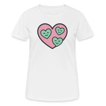 Heart Three Children Mom Mother of Three Love - Women's Breathable T-Shirt - white - Front - AI Model Female 172 dark (172cm)