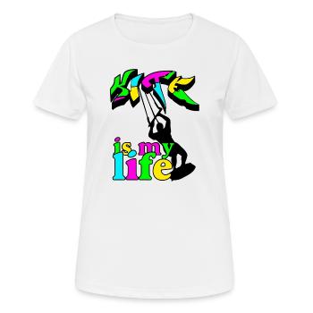 Kite Surfing is my Life Kiteboarding, Kitesurfer - Frauen T-Shirt atmungsaktiv - Weiß - Vorne - AI Model Female 172 dark (172cm)