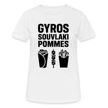 gyros souvlaki pommes - Frauen T-Shirt atmungsaktiv - Weiß - Vorne - AI Model Female 172 dark (172cm)