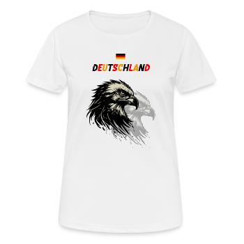 Deutschland Fandesign - Frauen T-Shirt atmungsaktiv - Weiß - Vorne - AI Model Female 172 dark (172cm)