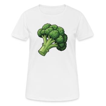 Lebhafter Brokkoli Cartoon - Frauen T-Shirt atmungsaktiv - Weiß - Vorne - AI Model Female 172 dark (172cm)
