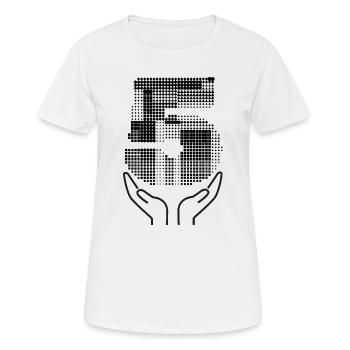 Geometric Number Five Dark Concept Art - Women's Breathable T-Shirt - white - Front - AI Model Female 172 dark (172cm)