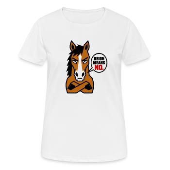 Stallion Protest: Neigh Means No - Women's Breathable T-Shirt - white - Front - AI Model Female 172 dark (172cm)