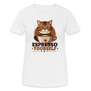 Espresso Cat Yourself - Women's Breathable T-Shirt - white - Front - AI Model Female 172 dark (172cm)