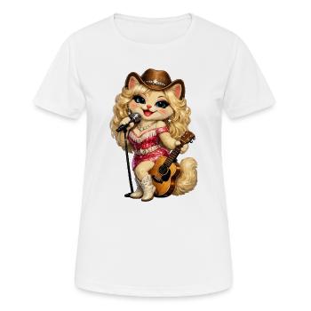Chat Dolly - T-shirt respirant Femme - blanc - Devant - AI Model Female 172 dark (172cm)