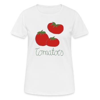 Dessin à la main des Trois Tomates - T-shirt respirant Femme - blanc - Devant - AI Model Female 172 dark (172cm)
