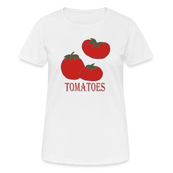 Tomaten-Trio Retro Logo - Frauen T-Shirt atmungsaktiv - Weiß - Vorne - AI Model Female 172 dark (172cm)