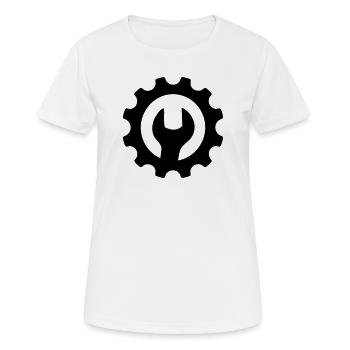 Clé à engrenages pour mécanicien automobile - T-shirt respirant Femme - blanc - Devant - AI Model Female 172 dark (172cm)