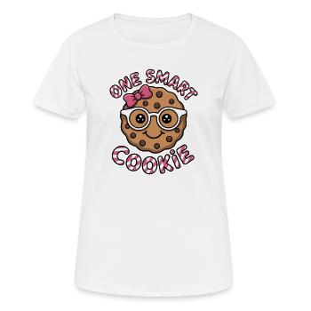 One Smart Cookie - Smart Cookie with Glasses - Women's Breathable T-Shirt - white - Front - AI Model Female 172 dark (172cm)