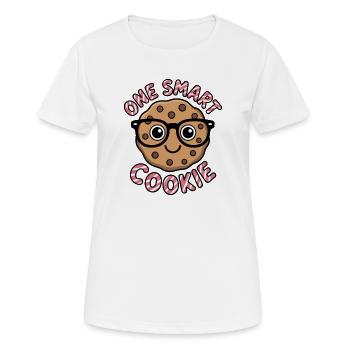 One Smart Cookie - Smart Cookie with Glasses - Women's Breathable T-Shirt - white - Front - AI Model Female 172 dark (172cm)