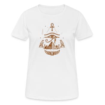 Symboles sacrés égyptiens - T-shirt respirant Femme - blanc - Devant - AI Model Female 172 dark (172cm)