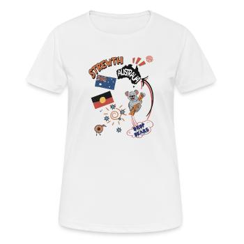 Strewth Australia Drop Bears - Vrai maintenant - T-shirt respirant Femme - blanc - Devant - AI Model Female 172 dark (172cm)