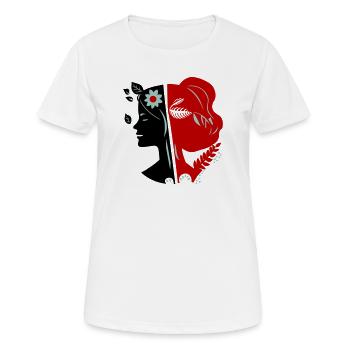 Frauengesicht - Frauen T-Shirt atmungsaktiv - Weiß - Vorne - AI Model Female 172 dark (172cm)