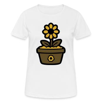 Sonnenblume Topf Pflanzenmutti Garten Florist - Frauen T-Shirt atmungsaktiv - Weiß - Vorne - AI Model Female 172 dark (172cm)