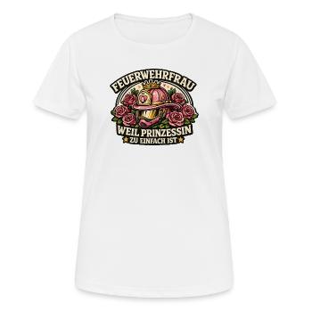 Feuerwehrfrau Prinzessin Rosenkranz - Frauen T-Shirt atmungsaktiv - Weiß - Vorne - AI Model Female 172 dark (172cm)