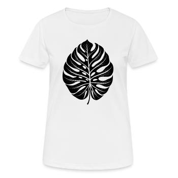 Monstera Leaf - Women's Breathable T-Shirt - white - Front - AI Model Female 172 dark (172cm)