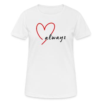 Rotes Sketchherz Handzeichnung - Frauen T-Shirt atmungsaktiv - Weiß - Vorne - AI Model Female 172 dark (172cm)