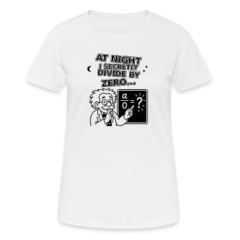 La nuit, je divise secrètement par zéro - T-shirt respirant Femme - blanc - Devant - AI Model Female 172 dark (172cm)