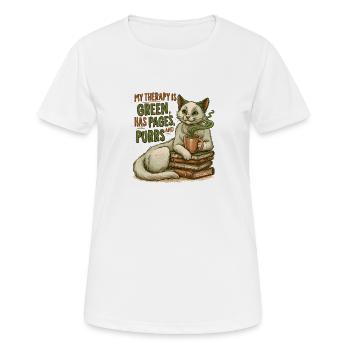 Lecteur de t-shirts cadeaux Cats & Matcha Therapy - T-shirt respirant Femme - blanc - Devant - AI Model Female 172 dark (172cm)