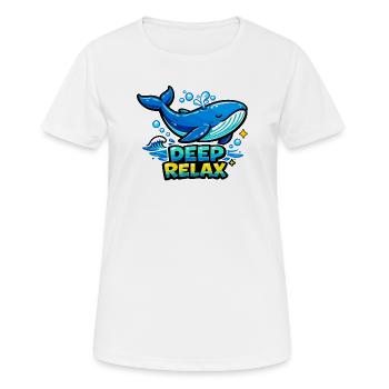 Tiefenentspannung Wal - Frauen T-Shirt atmungsaktiv - Weiß - Vorne - AI Model Female 172 dark (172cm)