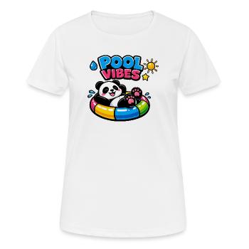 Pool Vibes Panda Relax - Women's Breathable T-Shirt - white - Front - AI Model Female 172 dark (172cm)