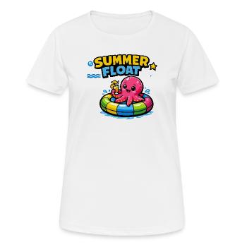 Pieuvre à radeau d’été sur l’anneau de la piscine - T-shirt respirant Femme - blanc - Devant - AI Model Female 172 dark (172cm)