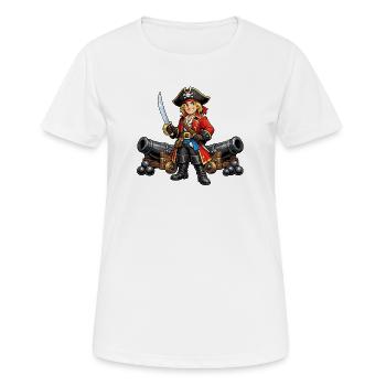 Pirat mit Kanonen - Frauen T-Shirt atmungsaktiv - Weiß - Vorne - AI Model Female 172 dark (172cm)