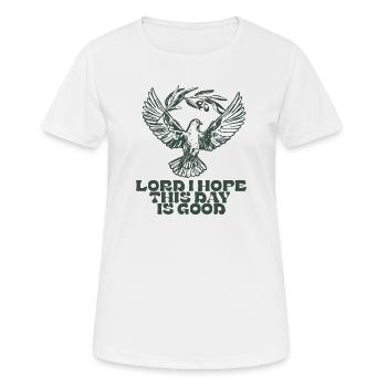 Hoffnungstaube mit Olivenzweig - Frauen T-Shirt atmungsaktiv - Weiß - Vorne - AI Model Female 172 dark (172cm)