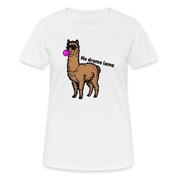 Cooles Lama - No drama lama - Frauen T-Shirt atmungsaktiv - Weiß - Vorne - AI Model Female 172 dark (172cm)