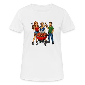 Barbecue entre amis - T-shirt respirant Femme - blanc - Devant - AI Model Female 172 dark (172cm)