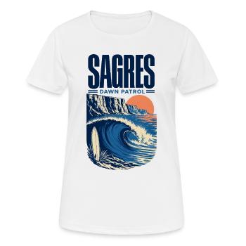 Patrouille de l’Aube de Sagres Surf Algarve Côte Atlantique - T-shirt respirant Femme - blanc - Devant - AI Model Female 172 dark (172cm)