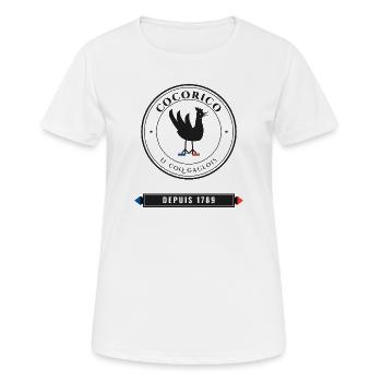 Cocorico Français Vintage Depuis 1789 France Basti - T-shirt respirant Femme - blanc - Devant - AI Model Female 172 dark (172cm)