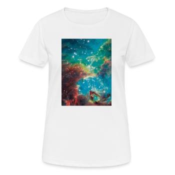 Explosion des couleurs de la nébuleuse cosmique - T-shirt respirant Femme - blanc - Devant - AI Model Female 172 dark (172cm)