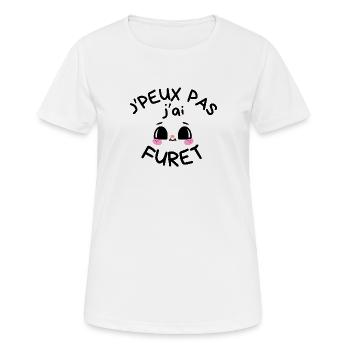 T-shirt Humour J'peux Pas J'ai Furet - T-shirt respirant Femme - blanc - Devant - AI Model Female 172 dark (172cm)