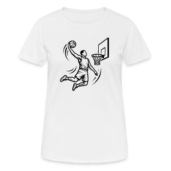 Joueur de basket-ball du Dunking Streetball Club - T-shirt respirant Femme - blanc - Devant - AI Model Female 172 dark (172cm)